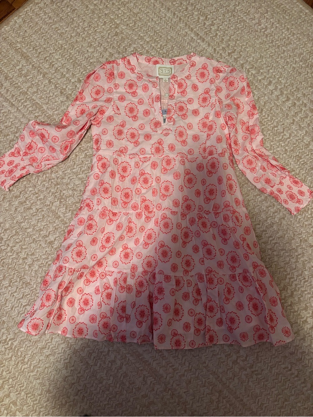 Sail to Sable Pink Floral Tiered Dress